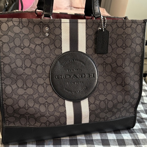Coach Brown and Black Signature Tote - Picture 1 of 3